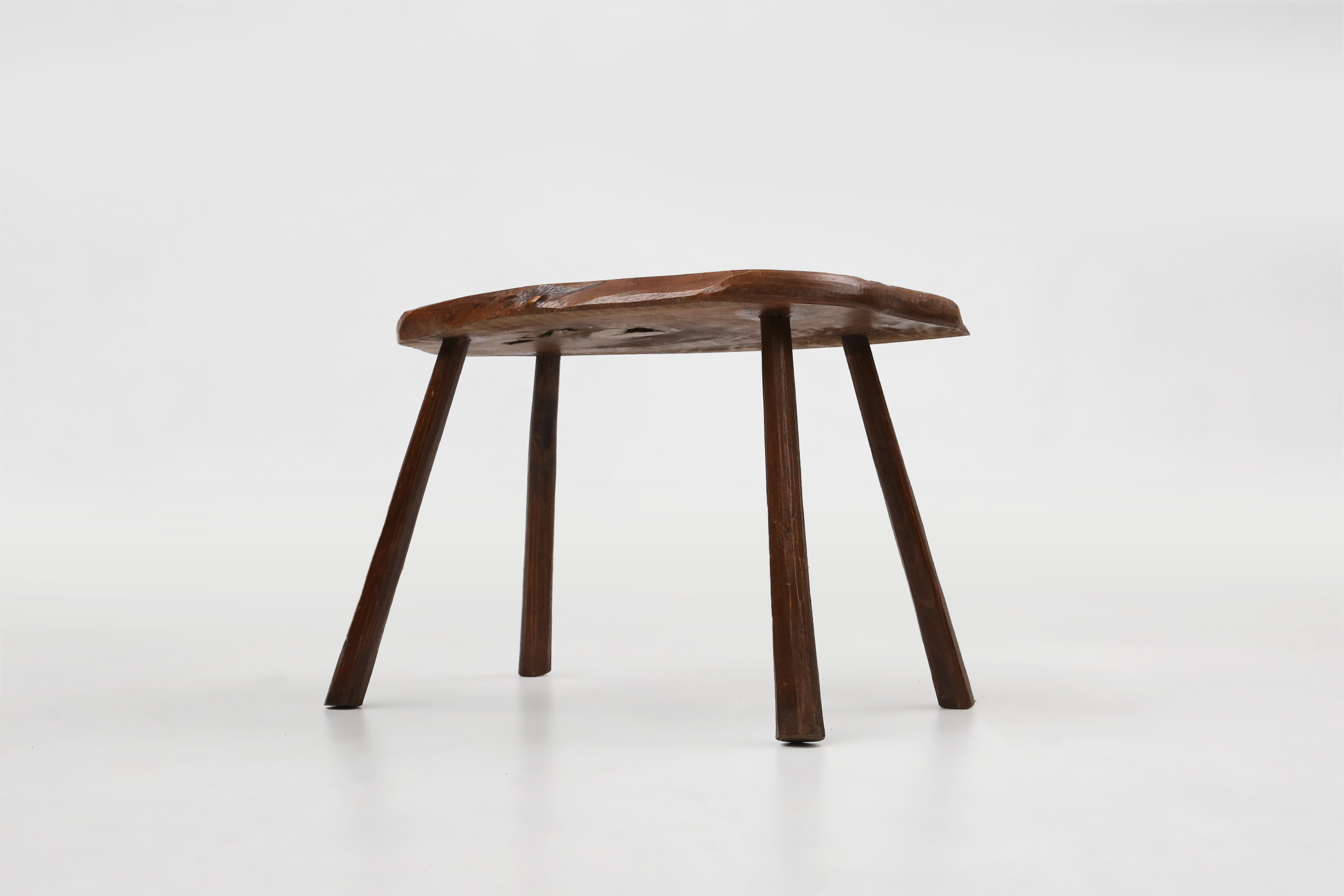 Mid-century Wabi Sabi stool or side table in oak, France ca. 1850thumbnail